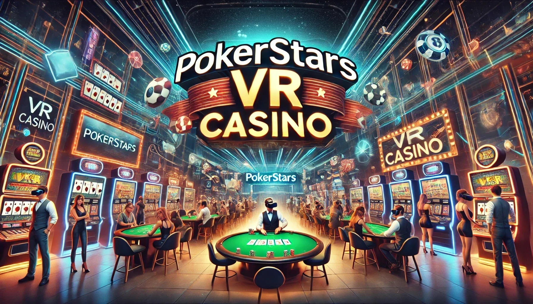 PokerStars VR main banner showcasing a futuristic casino.