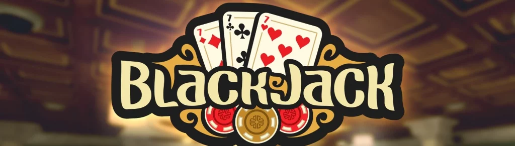 Blackjack promotional banner featuring cards.