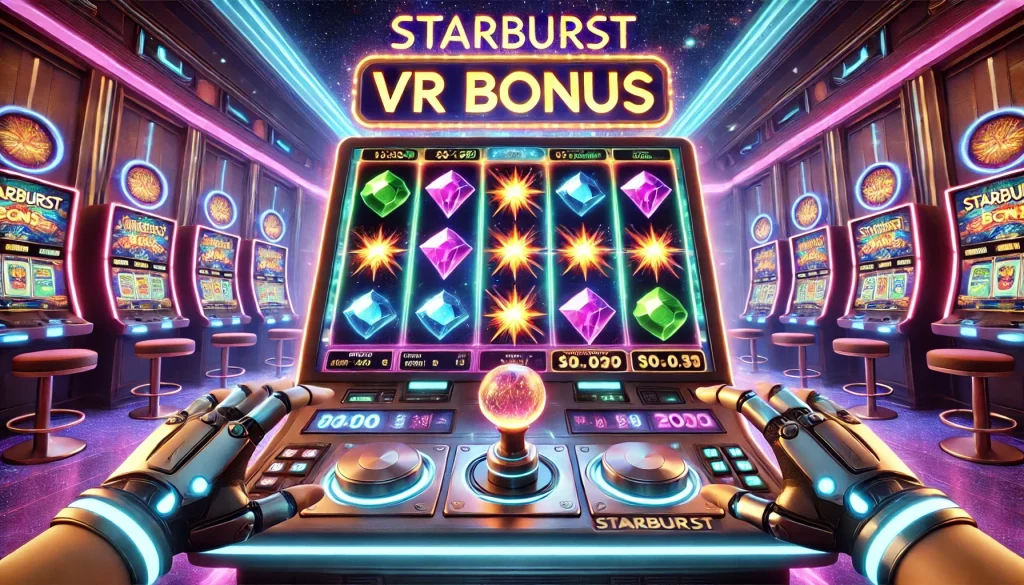 Starburst VR Bonus slot machine with colorful gems