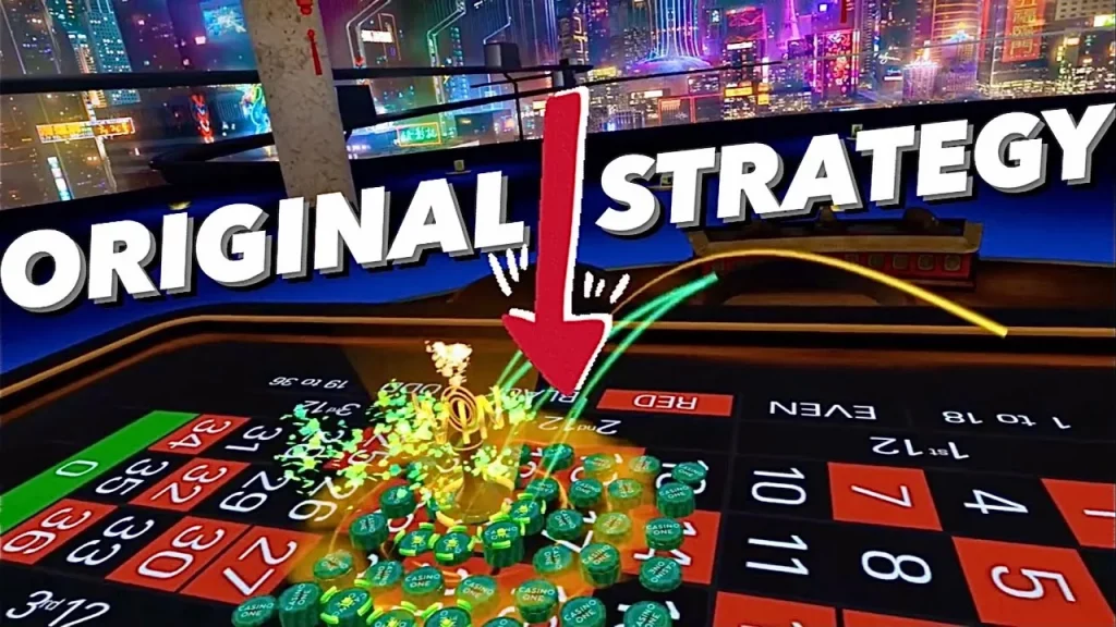 Virtual roulette strategy with chips.